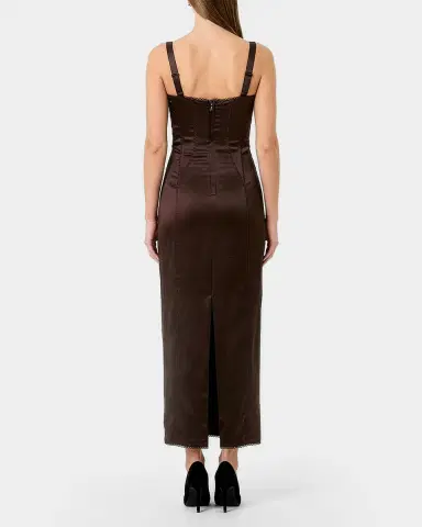 NICHOLAS Dominique Lace-Trim Satin Midi Dress | Thumbnail 3 NICHOLAS Dominique Lace-Trim Satin Midi Dress | Thumbnail 3