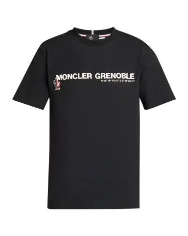 Moncler Men's Cotton Logo Coordinates T-Shirt | Thumbnail 1 Moncler Men's Cotton Logo Coordinates T-Shirt | Thumbnail 1