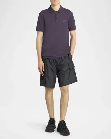 Moncler Men's Split Logo Cotton Polo Shirt | Thumbnail 2 Moncler Men's Split Logo Cotton Polo Shirt | Thumbnail 2