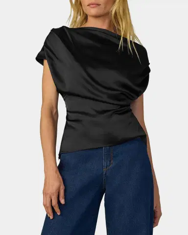 Joe's Jeans The Isla Draped Blouse | Thumbnail 4 Joe's Jeans The Isla Draped Blouse | Thumbnail 4