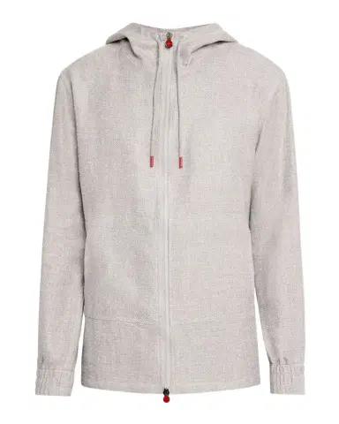Kiton Men 's Linen, Silk and Cotton Hooded Full-Zip Overshirt | Thumbnail 1 Kiton Men 's Linen, Silk and Cotton Hooded Full-Zip Overshirt | Thumbnail 1