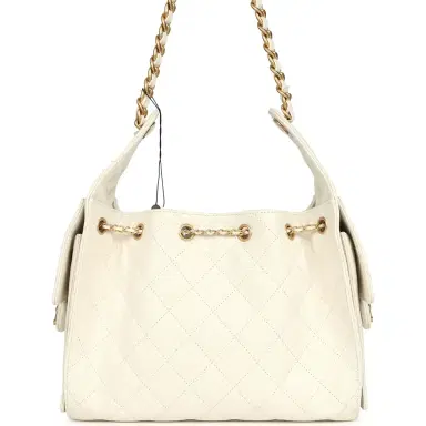 Chanel Chanel Small 25 Hobo Bag White Caviar Antique Gold Hardware | Thumbnail 5 Chanel Chanel Small 25 Hobo Bag White Caviar Antique Gold Hardware | Thumbnail 5