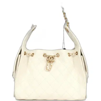 Chanel Chanel Small 25 Hobo Bag White Caviar Antique Gold Hardware | Thumbnail 1 Chanel Chanel Small 25 Hobo Bag White Caviar Antique Gold Hardware | Thumbnail 1