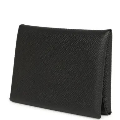 HERMÈS Hermes Calvi Duo Card Holder Black Epsom Palladium Hardware | Thumbnail 3 HERMÈS Hermes Calvi Duo Card Holder Black Epsom Palladium Hardware | Thumbnail 3