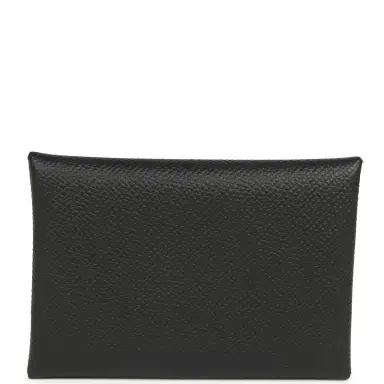 HERMÈS Hermes Calvi Duo Card Holder Black Epsom Palladium Hardware | Thumbnail 4 HERMÈS Hermes Calvi Duo Card Holder Black Epsom Palladium Hardware | Thumbnail 4