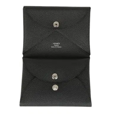 HERMÈS Hermes Calvi Duo Card Holder Black Epsom Palladium Hardware | Thumbnail 7 HERMÈS Hermes Calvi Duo Card Holder Black Epsom Palladium Hardware | Thumbnail 7