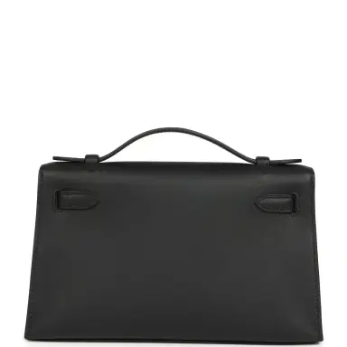 HERMÈS Hermes Kelly Pochette Black Swift Palladium Hardware | Thumbnail 4 HERMÈS Hermes Kelly Pochette Black Swift Palladium Hardware | Thumbnail 4