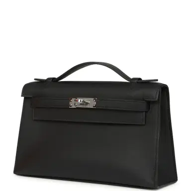 HERMÈS Hermes Kelly Pochette Black Swift Palladium Hardware | Thumbnail 5 HERMÈS Hermes Kelly Pochette Black Swift Palladium Hardware | Thumbnail 5