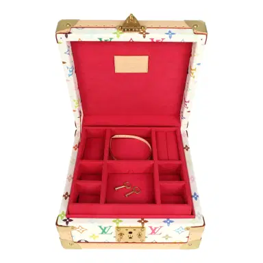 Louis Vuitton Louis Vuitton x Takashi Murakami Coffret Joaillerie White Monogram Multicolored Gold Hardware | Thumbnail 9 Louis Vuitton Louis Vuitton x Takashi Murakami Coffret Joaillerie White Monogram Multicolored Gold Hardware | Thumbnail 9