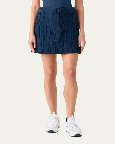 Akris punto Fringe Wave Cotton Jacquard Belted Mini Skirt | Thumbnail 2 Akris punto Fringe Wave Cotton Jacquard Belted Mini Skirt | Thumbnail 2