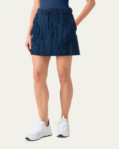 Akris punto Fringe Wave Cotton Jacquard Belted Mini Skirt | Thumbnail 4 Akris punto Fringe Wave Cotton Jacquard Belted Mini Skirt | Thumbnail 4