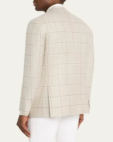Kiton Men's Windowpane Sport Jacket | Thumbnail 3 Kiton Men's Windowpane Sport Jacket | Thumbnail 3