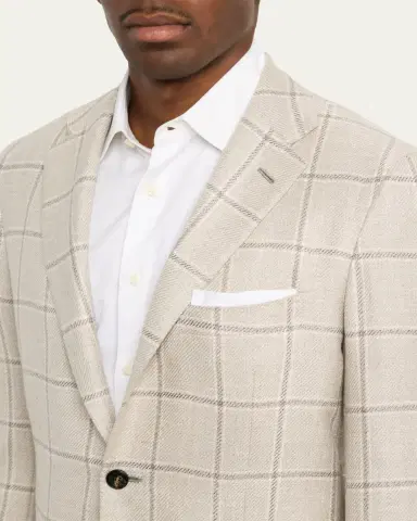Kiton Men's Windowpane Sport Jacket | Thumbnail 5 Kiton Men's Windowpane Sport Jacket | Thumbnail 5