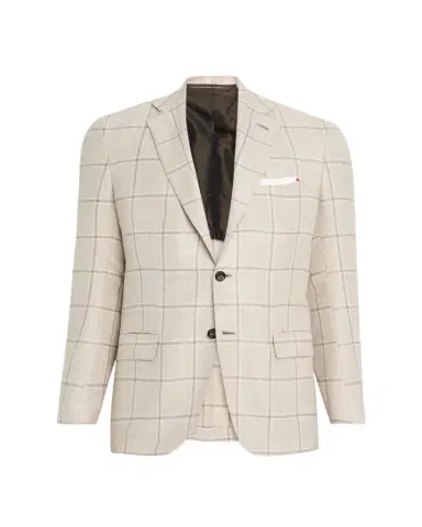 Kiton Men's Windowpane Sport Jacket | Thumbnail 1 Kiton Men's Windowpane Sport Jacket | Thumbnail 1