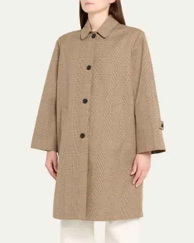 Nili Lotan Watson Check Cotton Duster Coat | Thumbnail 4 Nili Lotan Watson Check Cotton Duster Coat | Thumbnail 4