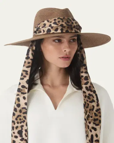 Eugenia Kim Cassidy Sun Hat with Leopard-Print Scarf | Thumbnail 3 Eugenia Kim Cassidy Sun Hat with Leopard-Print Scarf | Thumbnail 3