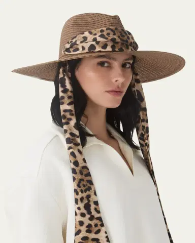 Eugenia Kim Cassidy Sun Hat with Leopard-Print Scarf | Thumbnail 4 Eugenia Kim Cassidy Sun Hat with Leopard-Print Scarf | Thumbnail 4