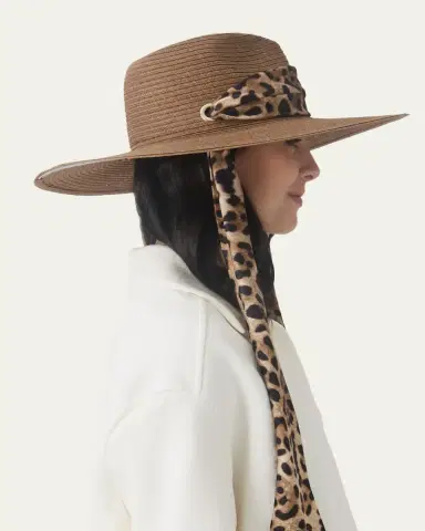 Eugenia Kim Cassidy Sun Hat with Leopard-Print Scarf | Thumbnail 5 Eugenia Kim Cassidy Sun Hat with Leopard-Print Scarf | Thumbnail 5