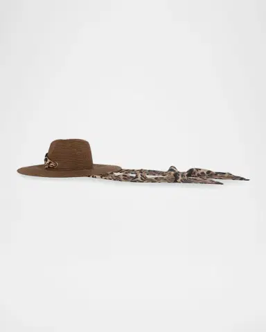 Eugenia Kim Cassidy Sun Hat with Leopard-Print Scarf | Thumbnail 6 Eugenia Kim Cassidy Sun Hat with Leopard-Print Scarf | Thumbnail 6