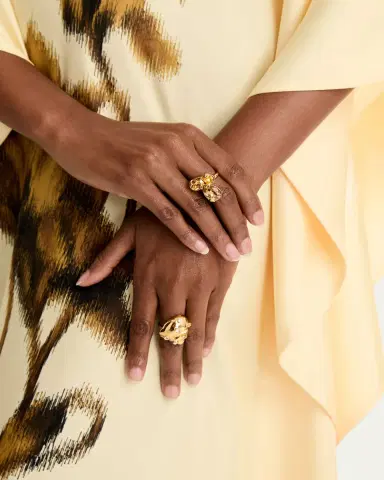 Oscar de la Renta Pear Rhinestone Cluster Ring | Thumbnail 2 Oscar de la Renta Pear Rhinestone Cluster Ring | Thumbnail 2