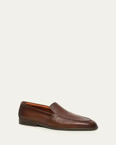 Santoni Men's Carlos Grained Leather Loafers | Thumbnail 2 Santoni Men's Carlos Grained Leather Loafers | Thumbnail 2