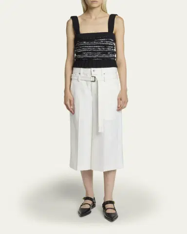 sacai Denim Dual-Waistband Straight-Leg Crop Suiting Pants | Thumbnail 2 sacai Denim Dual-Waistband Straight-Leg Crop Suiting Pants | Thumbnail 2