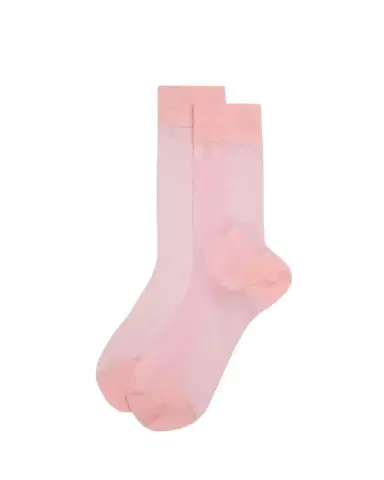 Maria La Rosa Wave Sheer Mid-Calf Organic Cotton Socks | Thumbnail 1 Maria La Rosa Wave Sheer Mid-Calf Organic Cotton Socks | Thumbnail 1