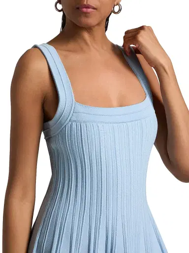 Simkhai Women's Indie Textured Knit Sleeveless Minidress - Tidepool - Size Small | Thumbnail 6 Simkhai Women's Indie Textured Knit Sleeveless Minidress - Tidepool - Size Small | Thumbnail 6