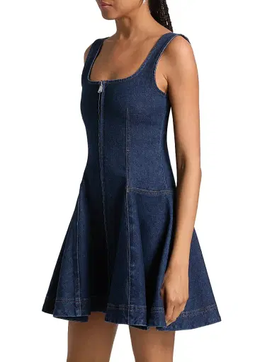 Simkhai Women's Eleodra Denim A-Line Minidress - Imperial - Size 10 | Thumbnail 4 Simkhai Women's Eleodra Denim A-Line Minidress - Imperial - Size 10 | Thumbnail 4