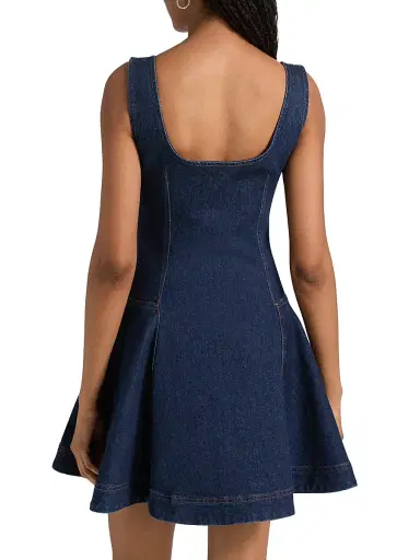 Simkhai Women's Eleodra Denim A-Line Minidress - Imperial - Size 10 | Thumbnail 5 Simkhai Women's Eleodra Denim A-Line Minidress - Imperial - Size 10 | Thumbnail 5