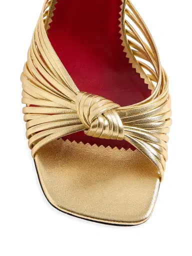 Valentino Garavani Women's Annet Laminated Nappa 90MM Sandals - Gold | Thumbnail 5 Valentino Garavani Women's Annet Laminated Nappa 90MM Sandals - Gold | Thumbnail 5