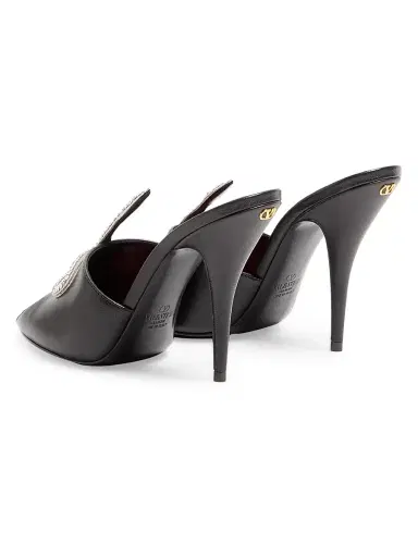Valentino Garavani Women's Coeur Vipère 10MM Kidskin Slide Sandals - Black | Thumbnail 3 Valentino Garavani Women's Coeur Vipère 10MM Kidskin Slide Sandals - Black | Thumbnail 3