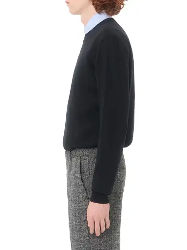 Valentino Garavani Men's Wool Sweater with VLogo Embroidery - Black | Thumbnail 3 Valentino Garavani Men's Wool Sweater with VLogo Embroidery - Black | Thumbnail 3