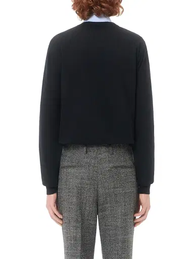 Valentino Garavani Men's Wool Sweater with VLogo Embroidery - Black | Thumbnail 4 Valentino Garavani Men's Wool Sweater with VLogo Embroidery - Black | Thumbnail 4