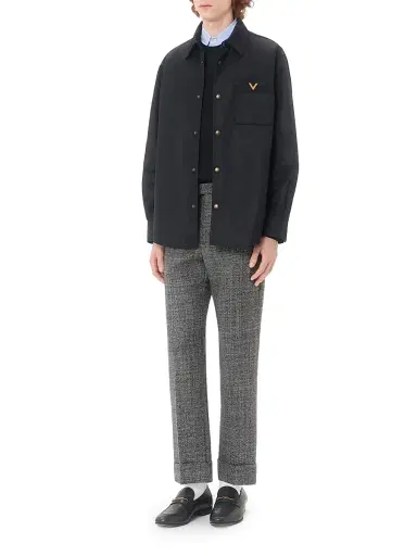 Valentino Garavani Men's Wool Sweater with VLogo Embroidery - Black | Thumbnail 7 Valentino Garavani Men's Wool Sweater with VLogo Embroidery - Black | Thumbnail 7