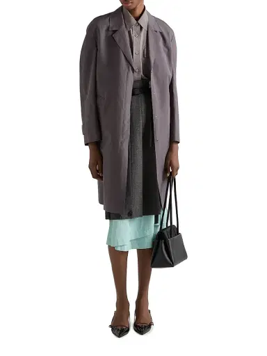 Prada Women's Rush Stitch Fabric Patchwork Skirt - Grey | Thumbnail 6 Prada Women's Rush Stitch Fabric Patchwork Skirt - Grey | Thumbnail 6