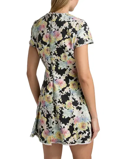 Cinq à Sept Women's Ikat Bouquet Nova Floral Denim Minidress - Black Multi | Thumbnail 5 Cinq à Sept Women's Ikat Bouquet Nova Floral Denim Minidress - Black Multi | Thumbnail 5