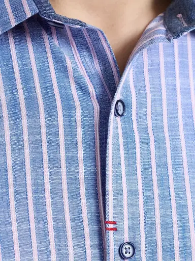 Robert Graham Men's Fardella Striped Cotton Shirt - Indigo - Size XXXL | Thumbnail 7 Robert Graham Men's Fardella Striped Cotton Shirt - Indigo - Size XXXL | Thumbnail 7