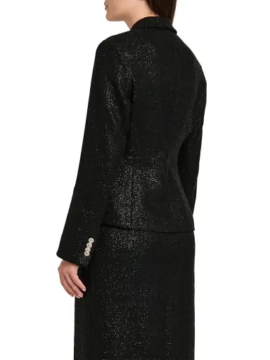 Kiton Women's Metallic Double-Breasted Blazer - Black - Size 8 | Thumbnail 5 Kiton Women's Metallic Double-Breasted Blazer - Black - Size 8 | Thumbnail 5