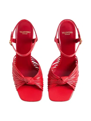 Valentino Garavani Women's Annet Kidskin 90MM Sandals - Coral - Size 12 | Thumbnail 4 Valentino Garavani Women's Annet Kidskin 90MM Sandals - Coral - Size 12 | Thumbnail 4