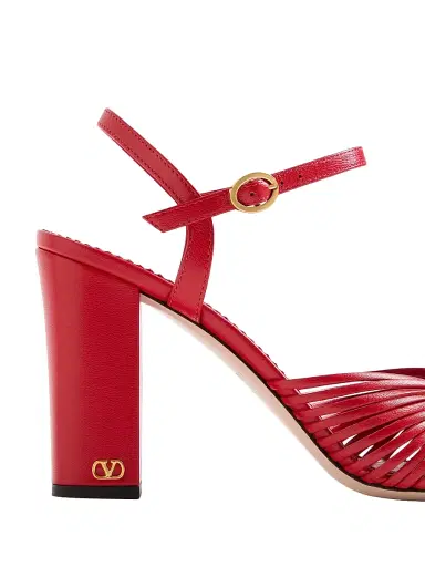 Valentino Garavani Women's Annet Kidskin 90MM Sandals - Coral - Size 12 | Thumbnail 6 Valentino Garavani Women's Annet Kidskin 90MM Sandals - Coral - Size 12 | Thumbnail 6