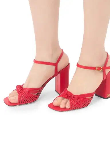Valentino Garavani Women's Annet Kidskin 90MM Sandals - Coral - Size 12 | Thumbnail 7 Valentino Garavani Women's Annet Kidskin 90MM Sandals - Coral - Size 12 | Thumbnail 7
