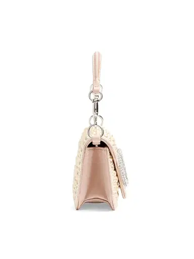 Valentino Garavani Women's Locò Shoulder Bag with Pearls, Rhinestones and Jewel Logo - Off White | Thumbnail 6 Valentino Garavani Women's Locò Shoulder Bag with Pearls, Rhinestones and Jewel Logo - Off White | Thumbnail 6