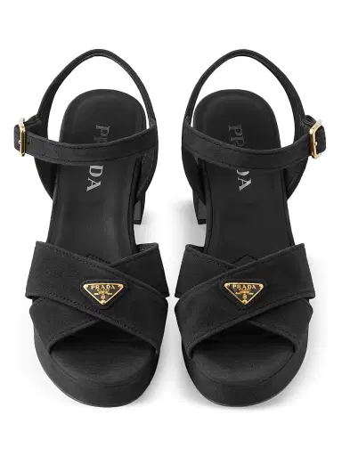 Prada Women's Suede Platform Sandals - Light Brown | Thumbnail 12 Prada Women's Suede Platform Sandals - Light Brown | Thumbnail 12