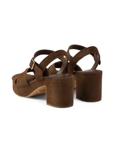 Prada Women's Suede Platform Sandals - Light Brown | Thumbnail 3 Prada Women's Suede Platform Sandals - Light Brown | Thumbnail 3