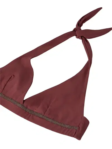 Brunello Cucinelli Women's Techno Jersey Bikini Top - Bordeaux | Thumbnail 4 Brunello Cucinelli Women's Techno Jersey Bikini Top - Bordeaux | Thumbnail 4