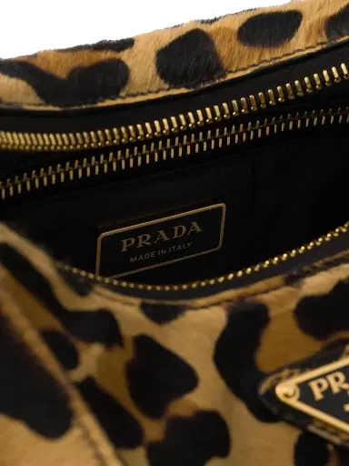 Prada Women's Aimèe Printed Leather Shoulder Bag - Beige Khaki | Thumbnail 5 Prada Women's Aimèe Printed Leather Shoulder Bag - Beige Khaki | Thumbnail 5