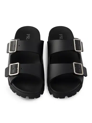 Prada Men's Rubber Strap Slides - Black - Size 11 | Thumbnail 4 Prada Men's Rubber Strap Slides - Black - Size 11 | Thumbnail 4