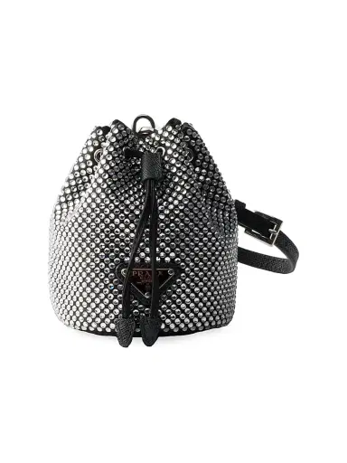 Prada Women's Mini Icon Satin and Crystals Keychain Charm - Assorted | Thumbnail 1 Prada Women's Mini Icon Satin and Crystals Keychain Charm - Assorted | Thumbnail 1