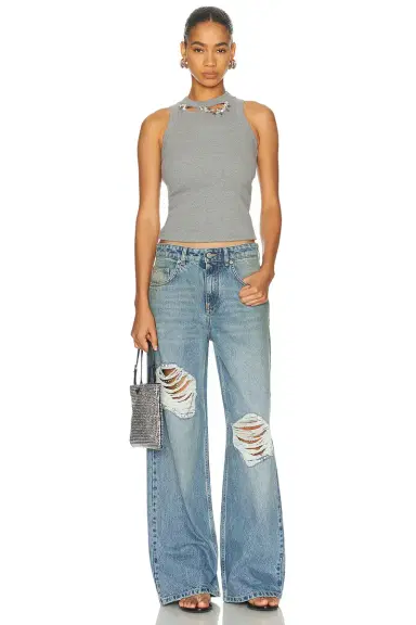 AREA Crystal Fray Wide Leg | Thumbnail 5 AREA Crystal Fray Wide Leg | Thumbnail 5